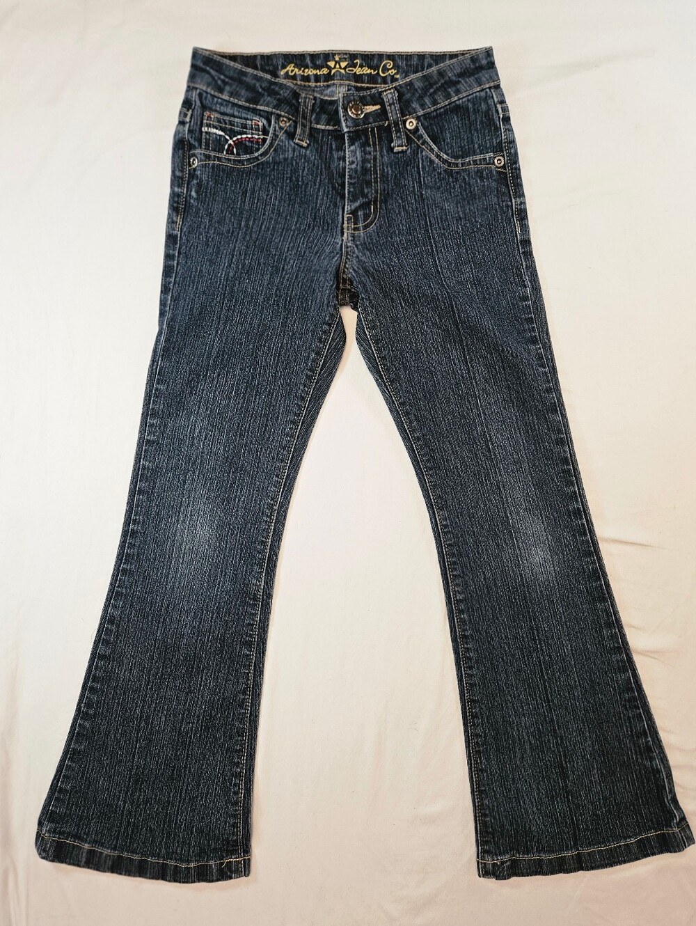 Arizona Jean Company Girls Dark Blue Bootcut Five Pocket Jeans Size 8 Slim
